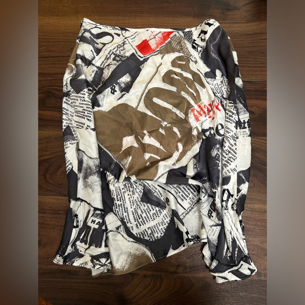 John Galliano newspaper skirt